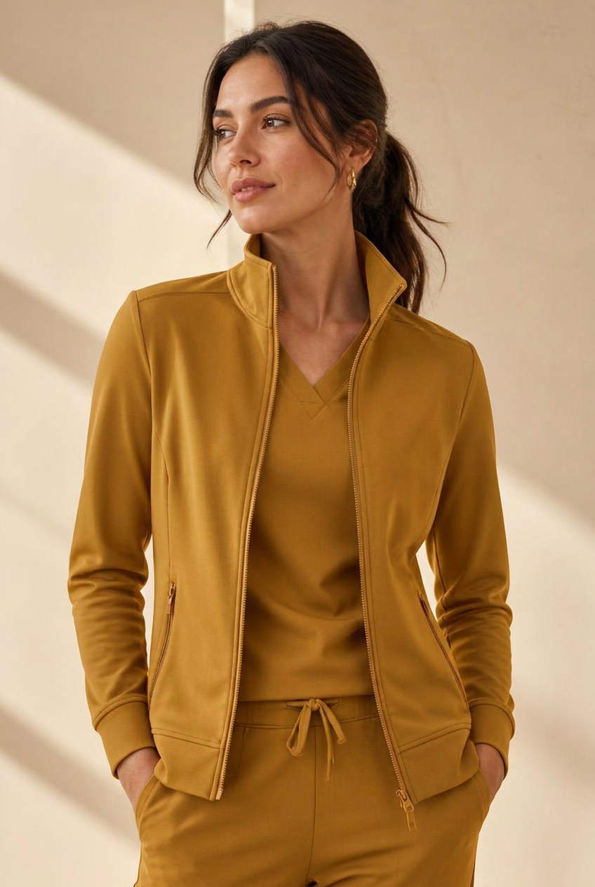 Clover women's Full-Zip Jacket in Mustard Yellow